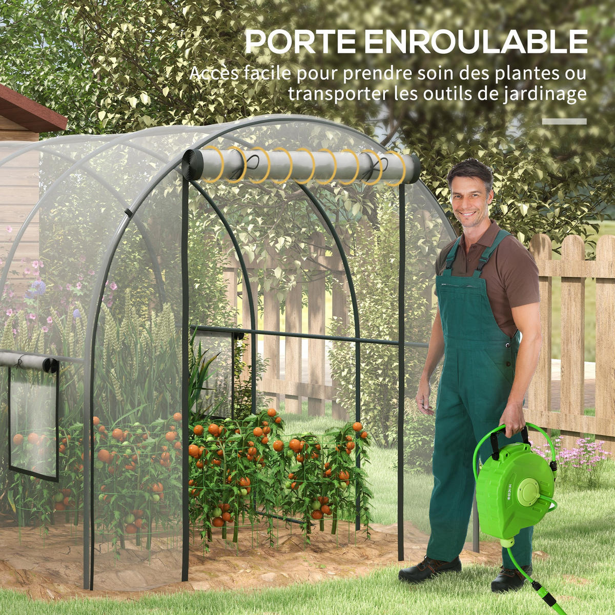GEWÄCHSHAUS DE-11964 mit Tür & 2 Fenstern Transparent - Transparent, Kunststoff (200/200/300cm) - ComfortXL