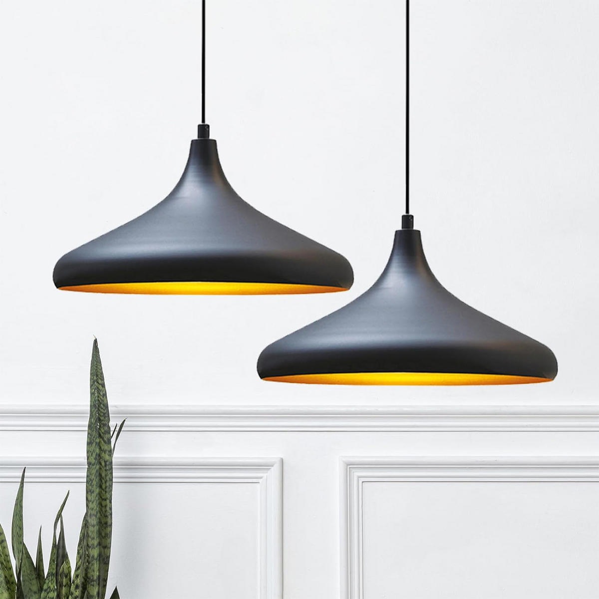 PENDELLEUCHTE Champion x2 35/20 - Schwarz, Metall (20/35/20cm) - Bamyum