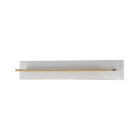 WANDREGAL Nodis Weißer Glanz und Riviera Eiche, Hängende Ablage - Braun/Weiß, Holzwerkstoff (107/17/19cm) - Bettso