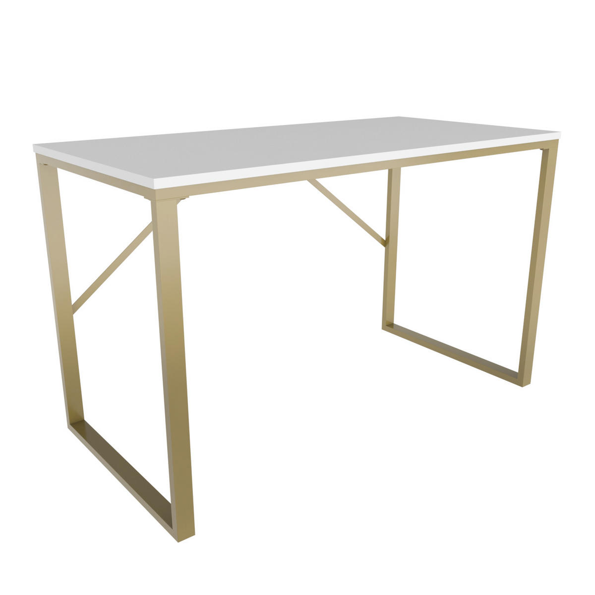 COMPUTERTISCH Layton Gold Weiß - Goldfarben, Holzwerkstoff (60/120/16cm) - Decorotika