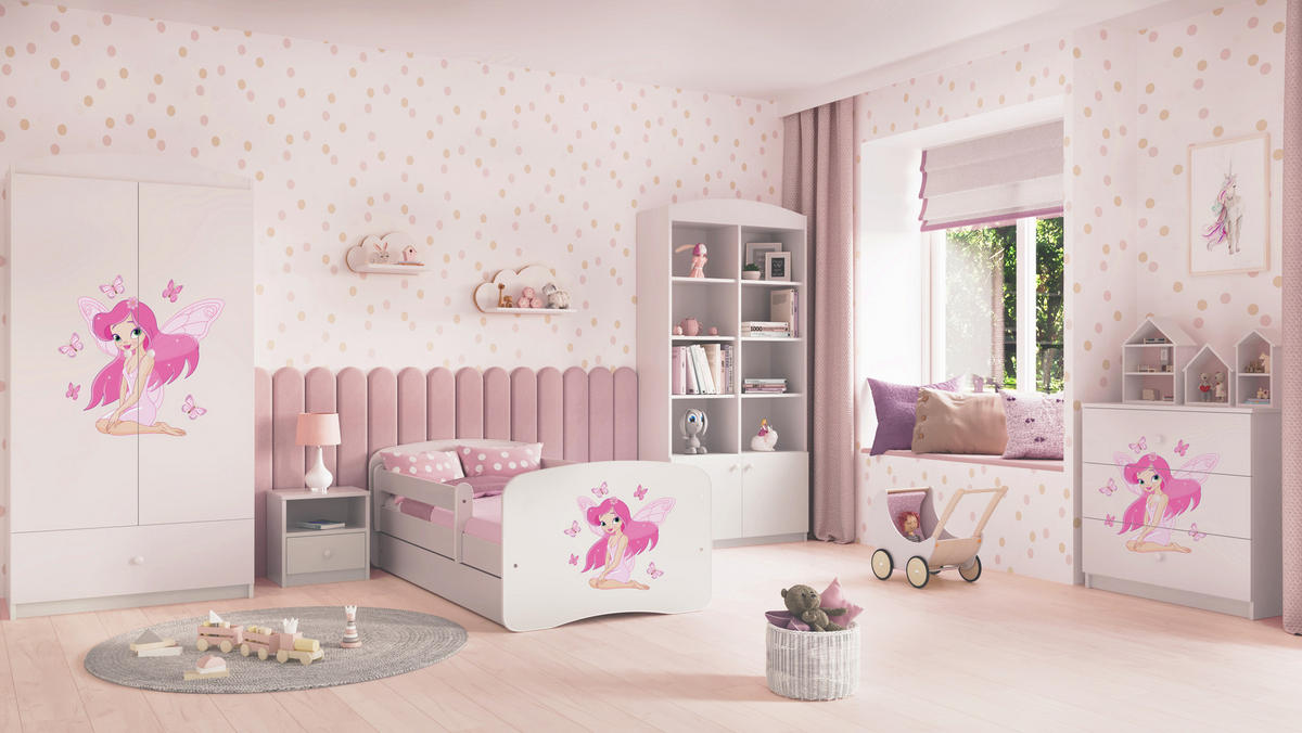 KINDERKLEIDERSCHRANK Elfe I - Weiß, Holzwerkstoff (90/175/52cm) - RAUMHIRSCH FURNITURE