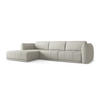 ECKSOFA Links Chenille Stoff Beige - Beige/Schwarz, Kunststoff/Textil (170/290cm) - Makamii