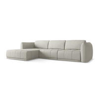 ECKSOFA Links Chenille Stoff Beige - Beige/Schwarz, Kunststoff/Textil (170/290cm) - Makamii