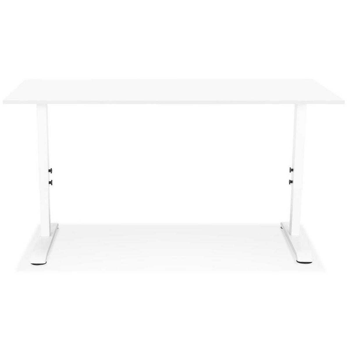 SCHREIBTISCH Höhenverstellbar Ergonomisch Design PELANO, Weiß 160x80x86,2 cm - Weiß, Holz/Metall (80/160/86cm) - KADIMA DESIGN