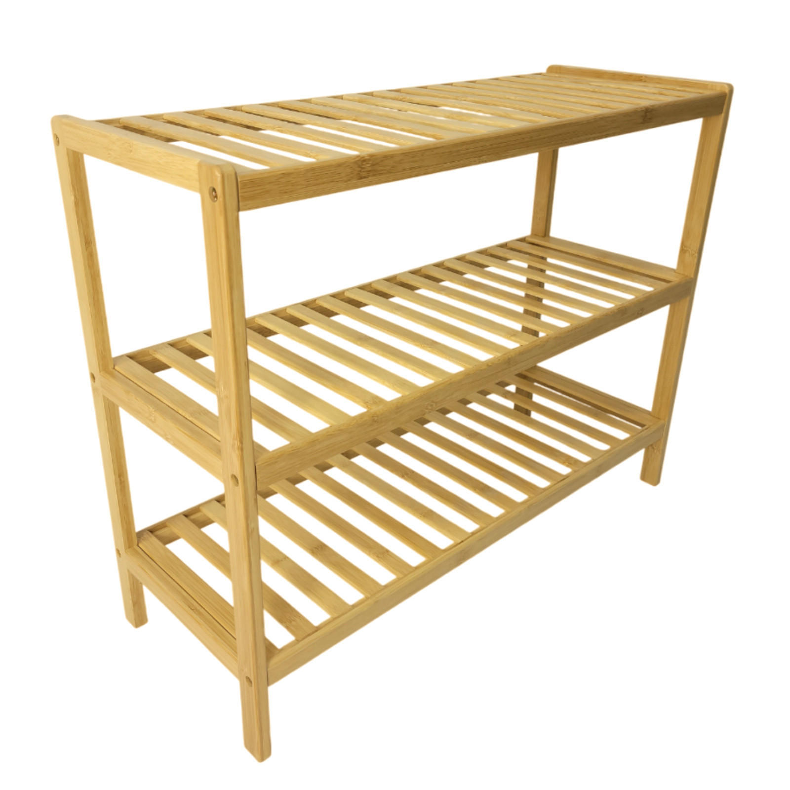 SCHUHREGAL Bambus naturfarben 3 Ebenen 70/26/55 cm - Hellbraun, Holz (70/55/26cm) - Begryf