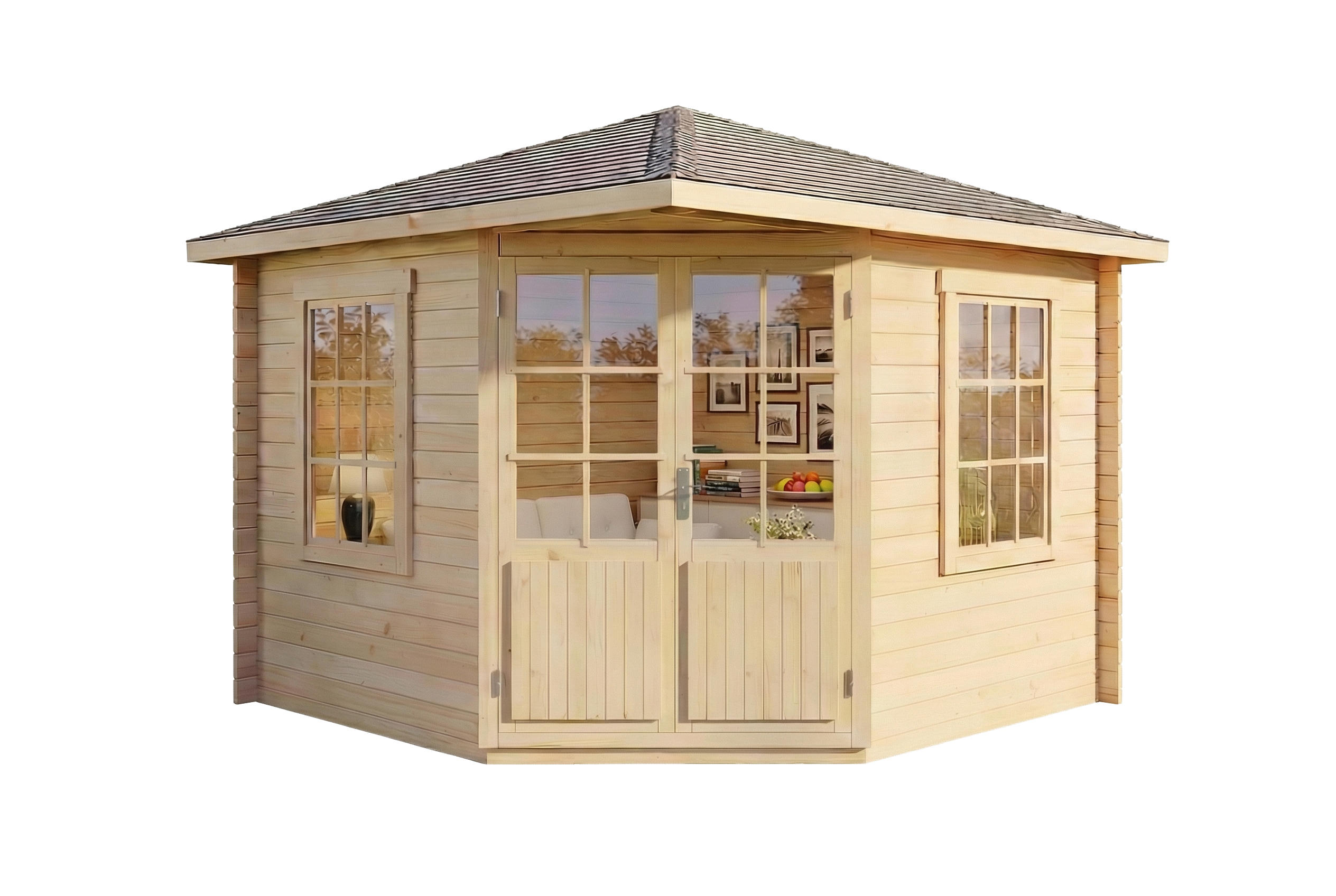 Alpholz Gartenhaus Natur 320x266x320 cm