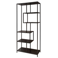STANDREGAL SLIM LINE Schichtholz Schwarz 185 cm - Schwarz, Holzwerkstoff/Metall (77/185/35cm) - riess-ambiente