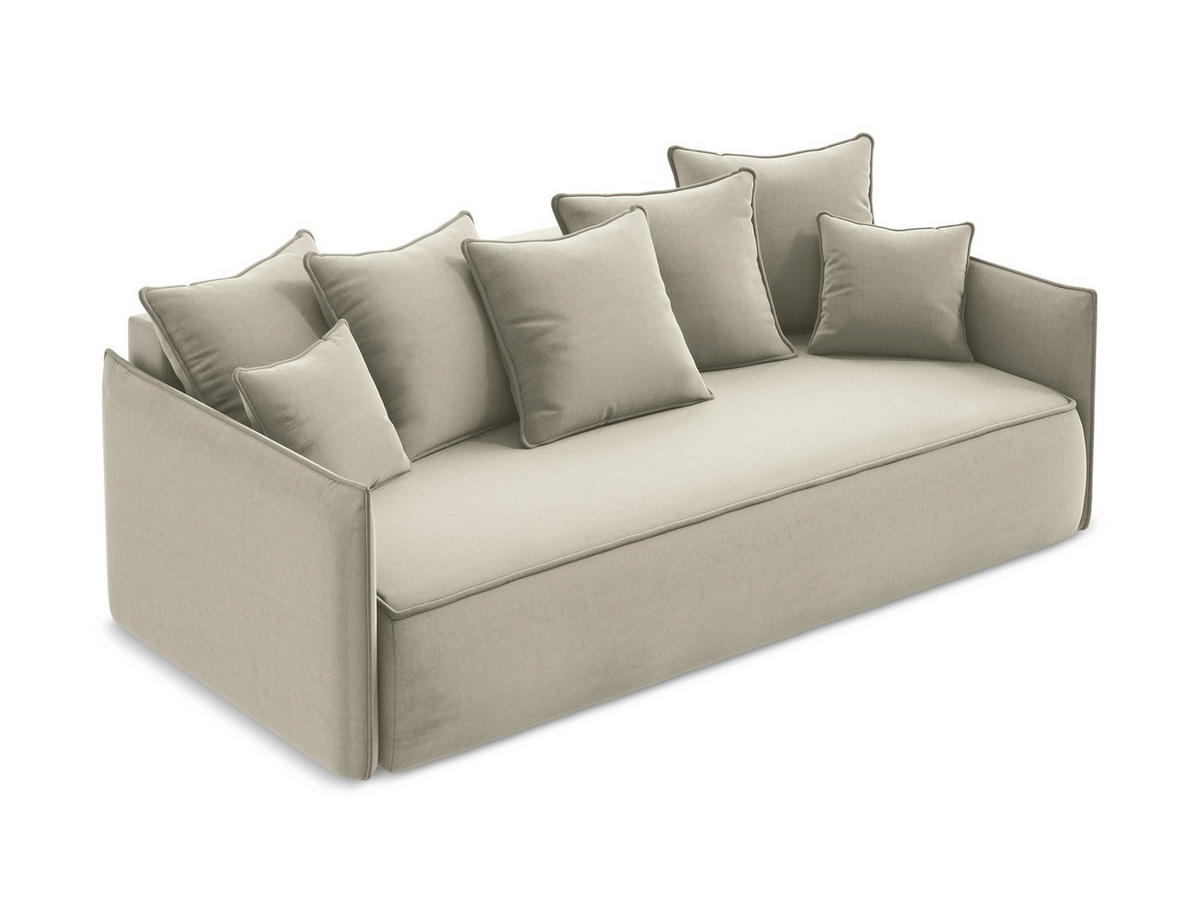 POUF Samt Stoff Schwarz - Schwarz, Holzwerkstoff/Kunststoff (75/41/90cm) - Makamii