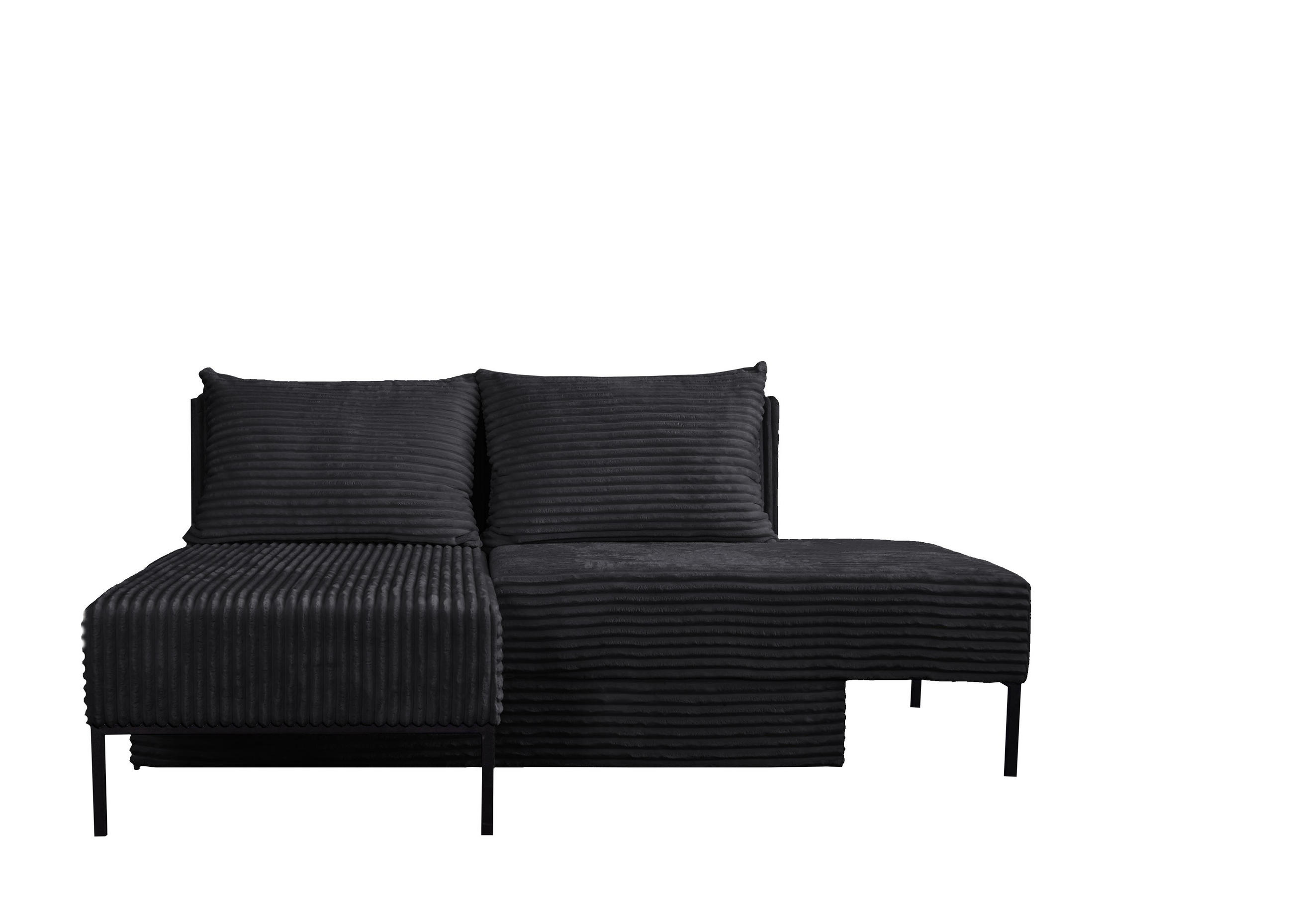 ECKSOFA Mit Schlaffunktion MOOKA 4in1-Multifunktions-System Stoff Velo Rechts Schwarz - Schwarz, Holz/Textil (145/160cm) - Kaiser Möbel