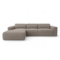 ECKSOFA L Form Ruyam Hellbraun 310/165/78 cm – Schlaffunktion Links - Hellbraun/Schwarz, Kunststoff/Textil (170/310cm) - AX Living