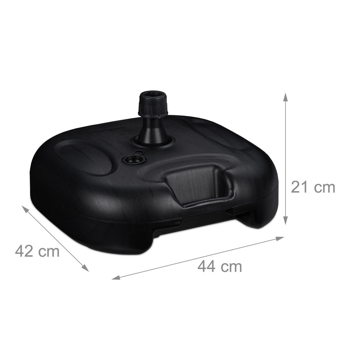 SONNENSCHIRMSTÄNDER - Schwarz, Kunststoff (44/42cm) - Relaxdays