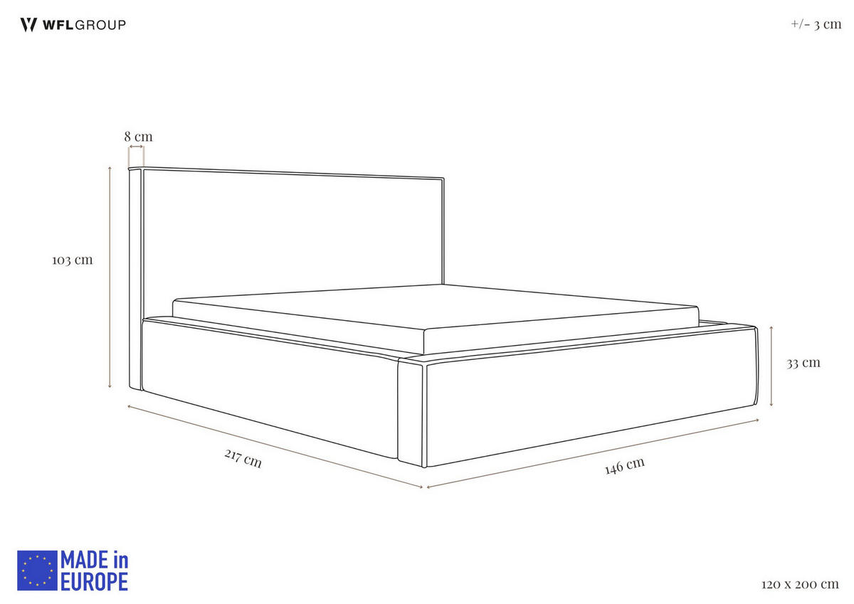 POLSTERBETT Terra mit Bettkasten, Beige Boucle 120x200 cm - Beige/Birkefarben, Holz/Holzwerkstoff (120/200cm) - WFL GROUP