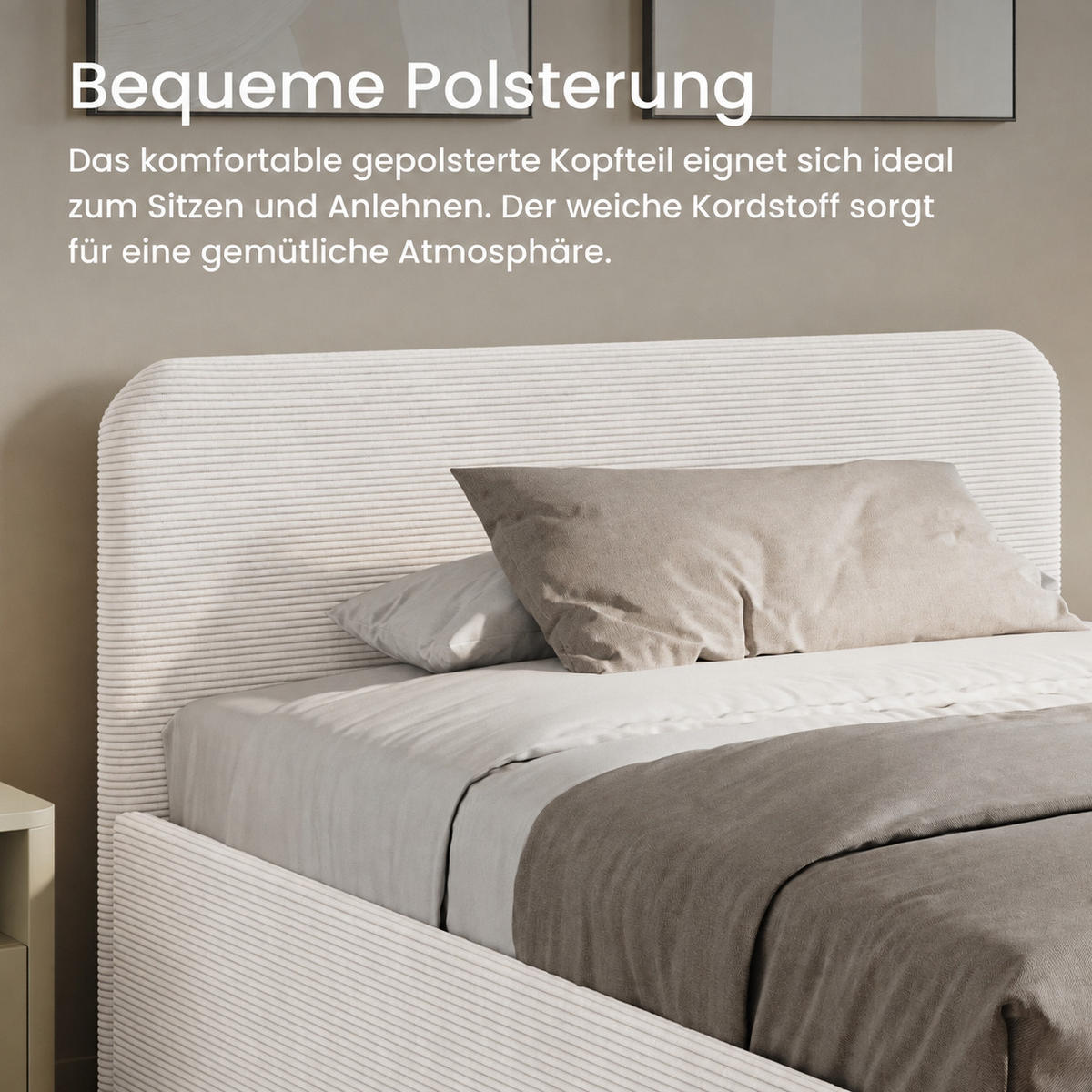 POLSTERBETT 120x200 cm in Weiß - Weiß, Holzwerkstoff/Textil (120/200cm) - Home Collective