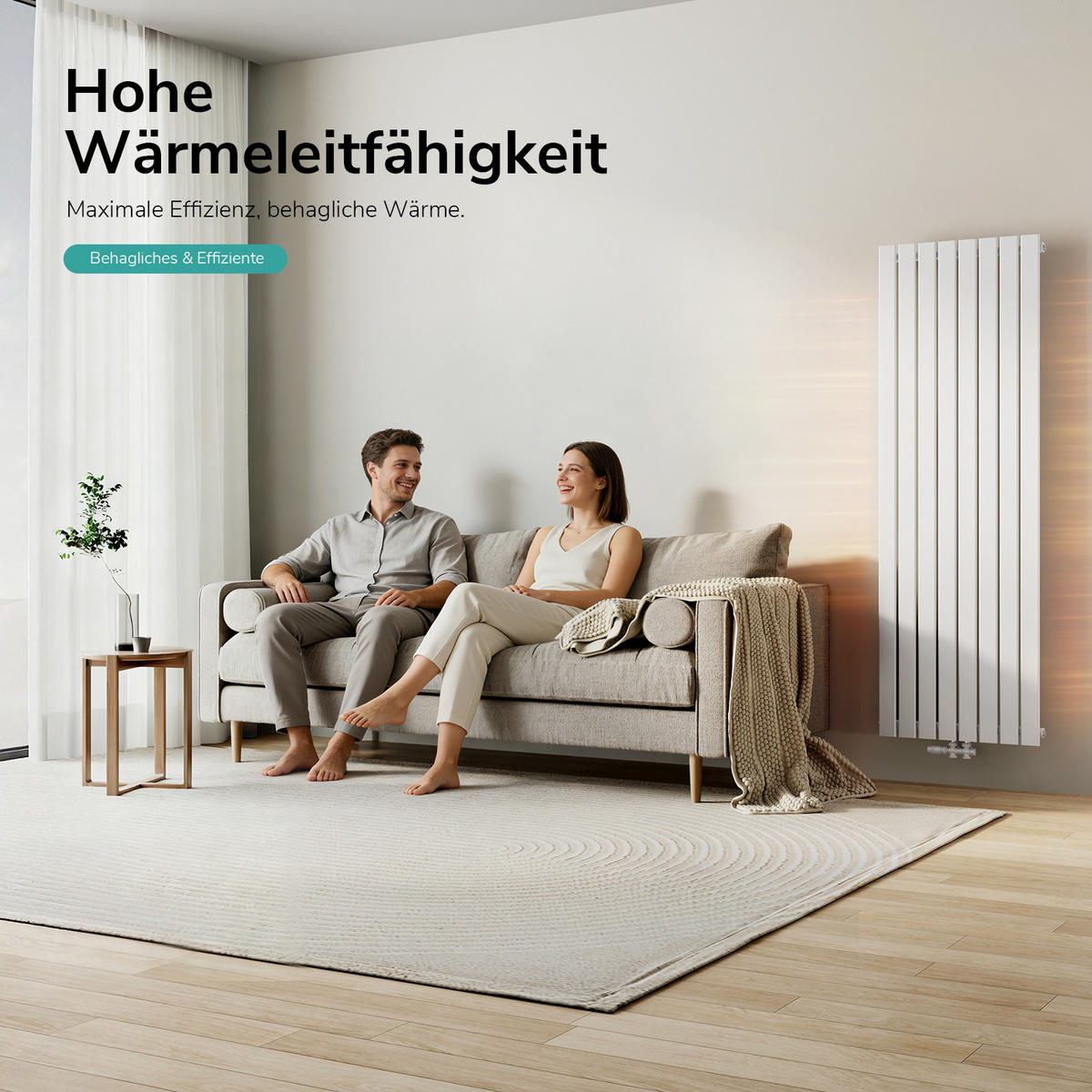 HEIZKÖRPER Vertikal Warmwasser Einlagig Weiß 180/61,6/5,2 cm - Weiß, Metall (62/180/4.9cm) - EMKE