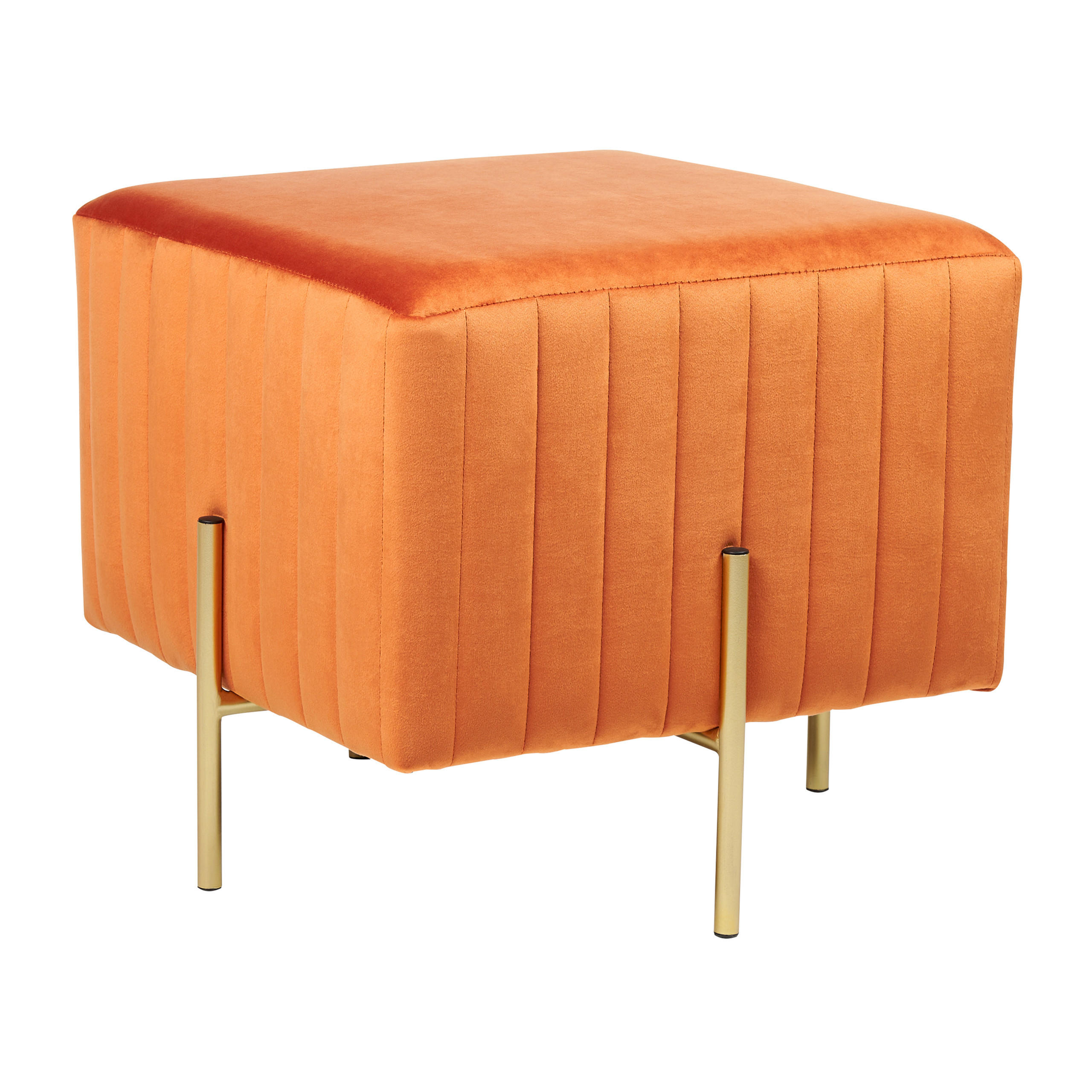 HOCKER Dayton 48/48/41 cm - Orange, Textil (48/41/48cm) - Beliani