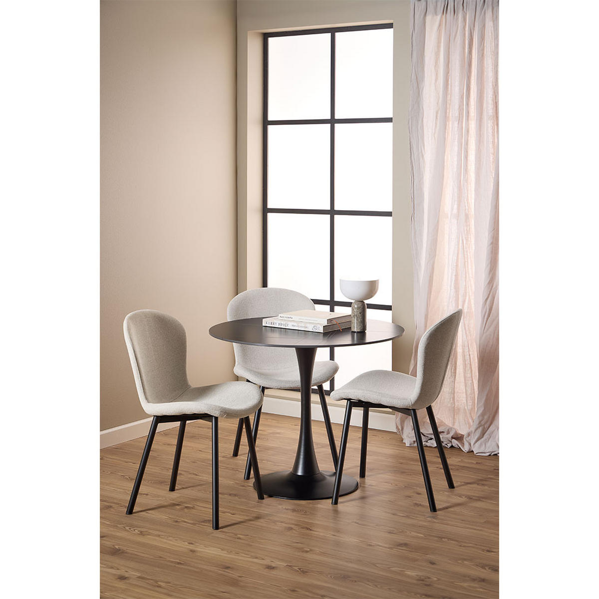 ESSTISCH, Malta, Schwarz, Metall / Keramik, 90 x 90 x 75 cm - Schwarz, Metall (90/90/75cm) - ebuy24