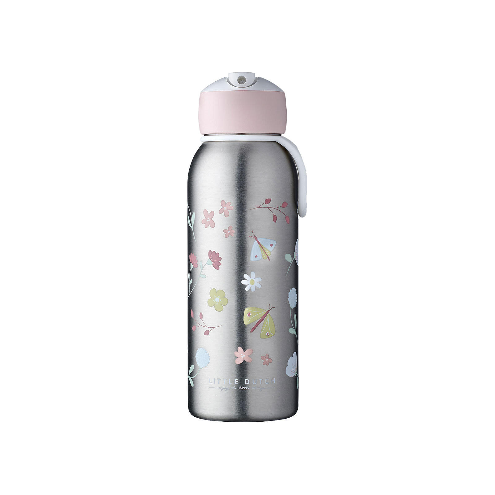THERMOFLASCHE FLIP-UP Campus Flowers & Butterflies 350 ml - Hellrosa, Metall (0.35L) - Mepal