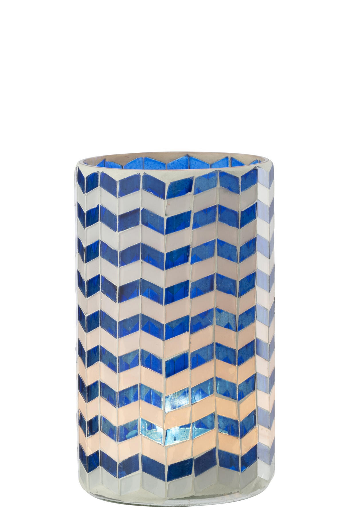 KERZENSTÄNDER BW - Blau, Glas (10/18cm) - J-Line