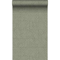 TAPETE Fliesenmuster mit Schlangenhaut-Motiv 53 cm x 10.05 m - Grün, Papier (53/1000cm) - Origin Wallcoverings