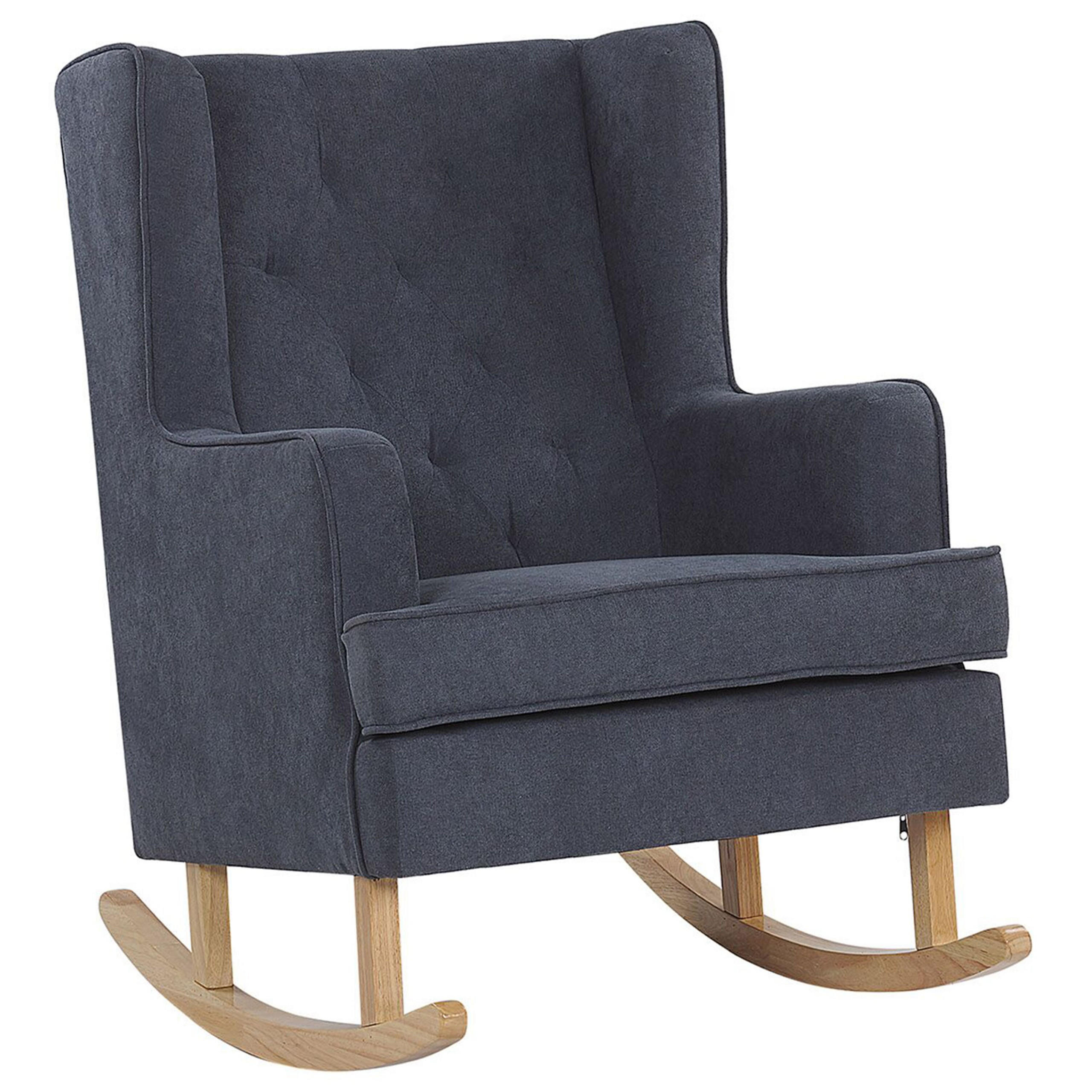 SCHAUKELSESSEL Dunkelgrau Trondheim - Hellbraun/Grau, Textil (72/97/83cm) - Beliani
