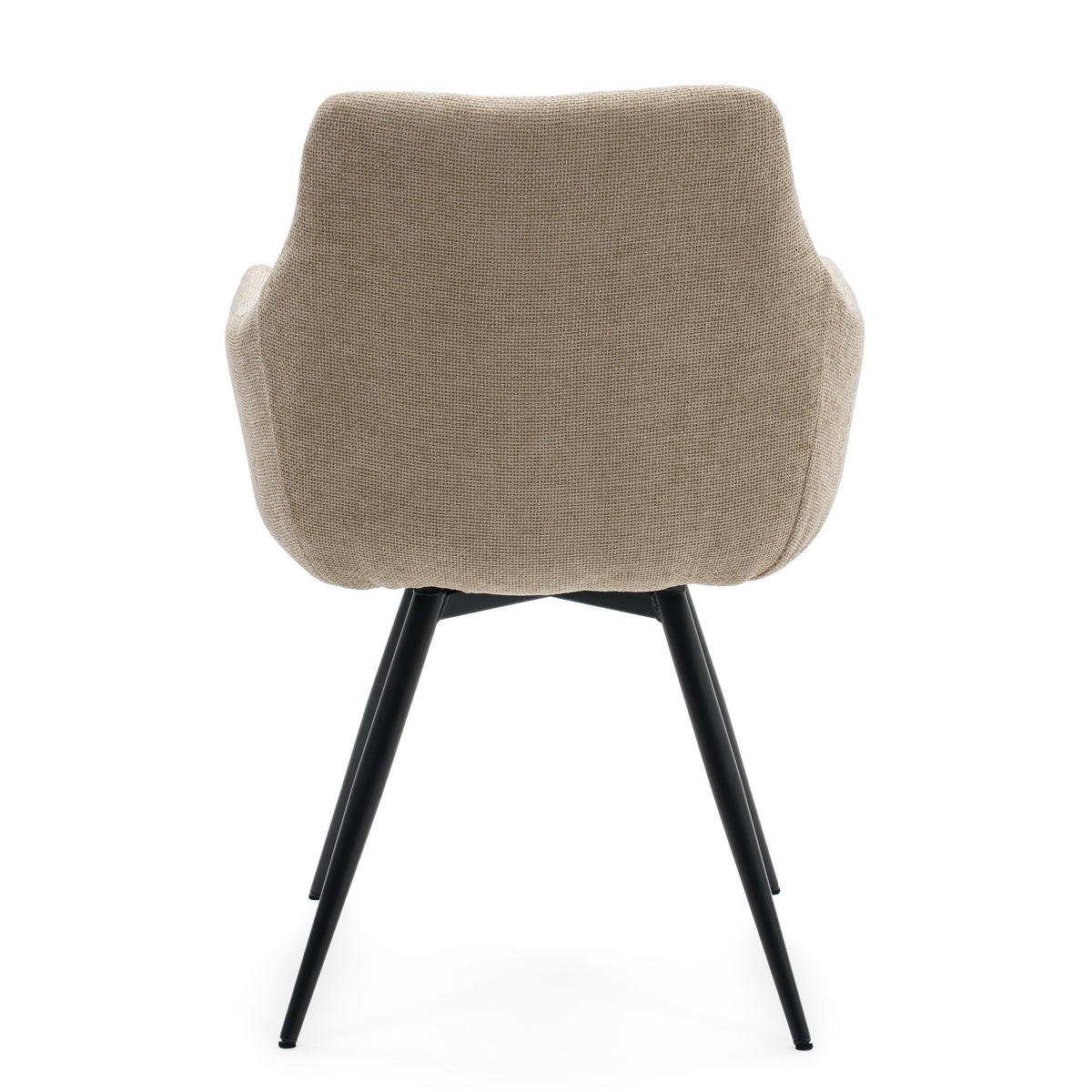 STUHL LUGANO drehbar gepolsterter mit Steppung - hellbeige - Chenille - Beige/Schwarz, Textil/Metall (58/84/59cm) - NEW HOME