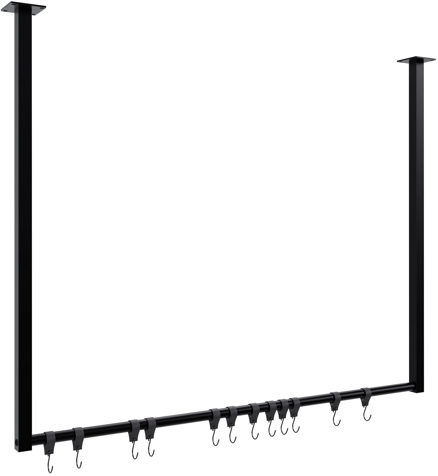 KLEIDERSTÄNDER 150x38x120-schwarz-Metall - Schwarz, Metall (100/80/7cm) - CLP