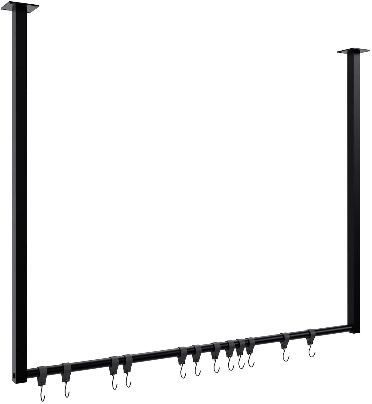 KLEIDERSTÄNDER 150x38x120-schwarz-Metall - Schwarz, Metall (100/80/7cm) - CLP