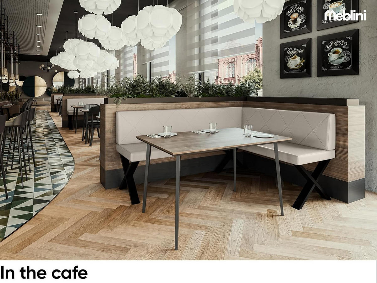 ECKBANK ERIC_X - Beige, Leder (128/168cm) - Meblini