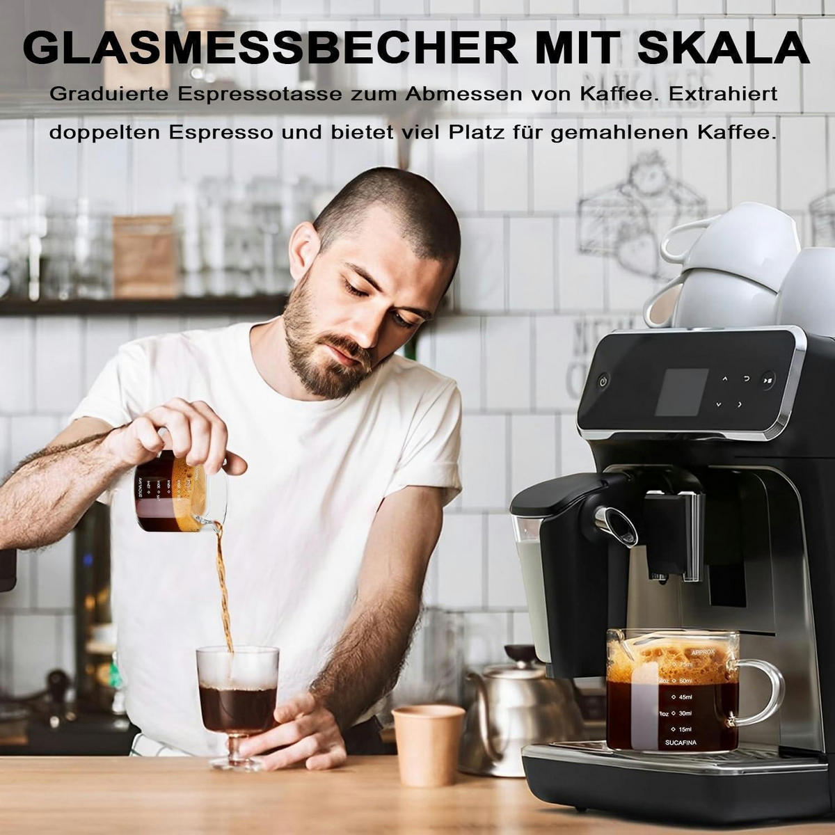 MESSBECHER Glas 100 ml mit Skala - Transparent, Glas (0.1L)