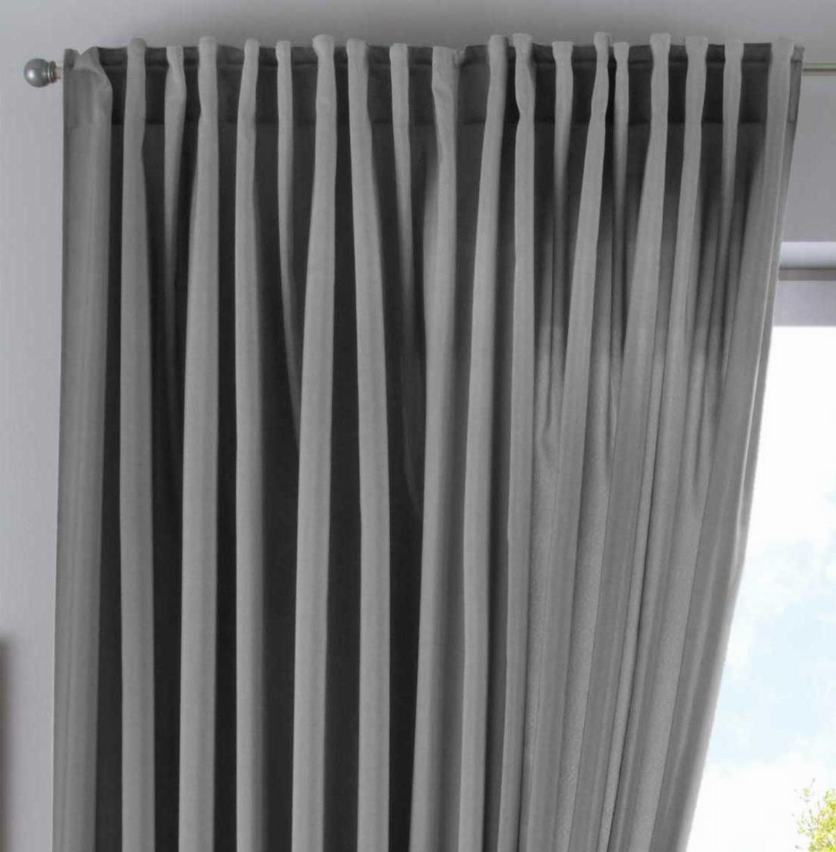 SCHLAUFENGARDINE »Jena« HxB 250x300 cm Grau - Grau, Textil (300/250cm) - Gardinenbox