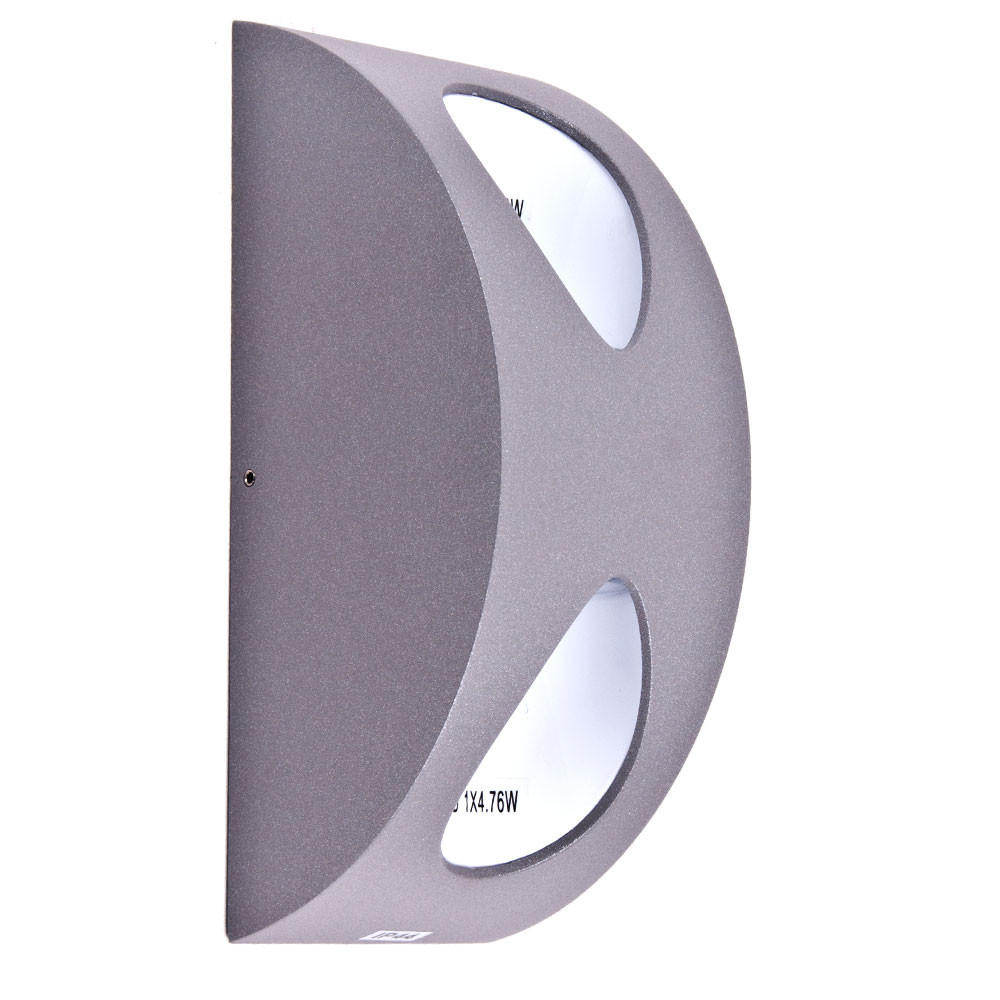 LED AUSSEN-WANDLEUCHTE Alu Silber Weiß - Silberfarben, Metall (7/19/8cm)