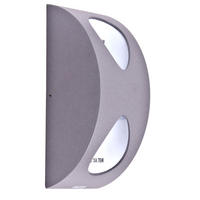 LED AUSSEN-WANDLEUCHTE Alu Silber Weiß - Silberfarben, Metall (7/19/8cm)