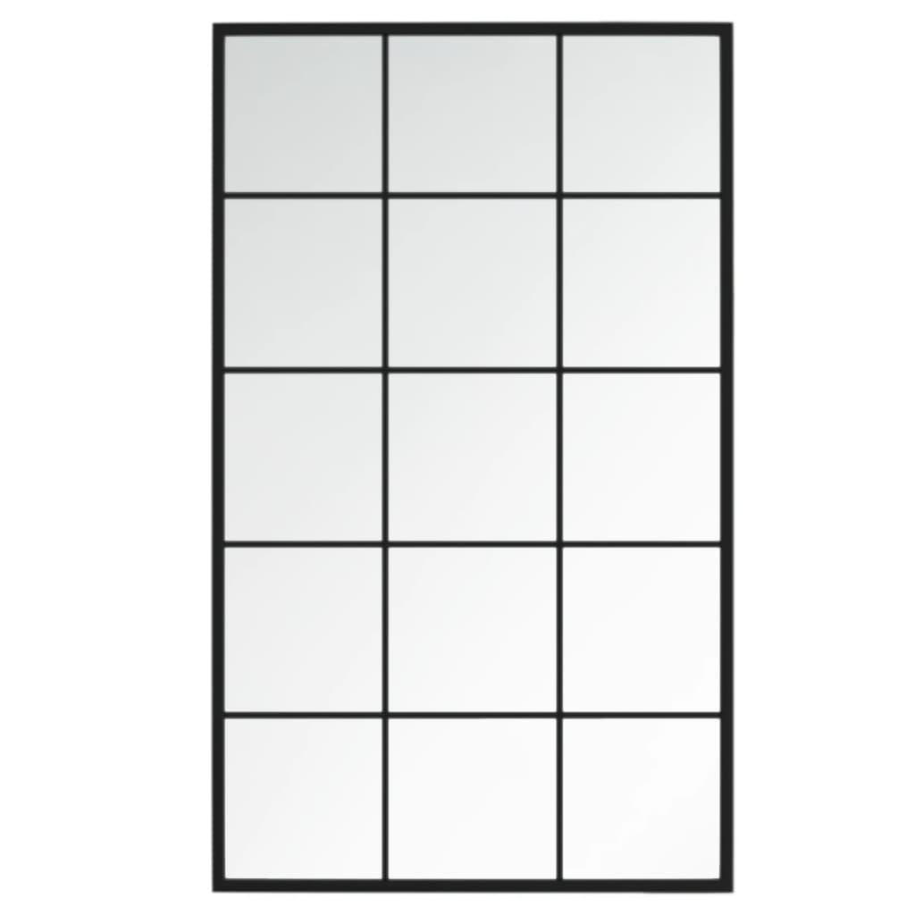 WANDSPIEGEL Schwarz 100x60 cm Metall - Schwarz, Metall (60/100/1cm) - furnicato