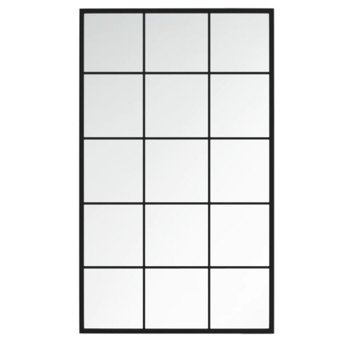 WANDSPIEGEL Schwarz 100x60 cm Metall - Schwarz, Metall (60/100/1cm) - furnicato