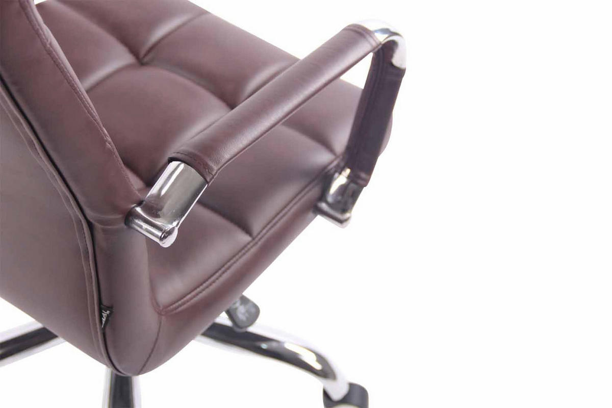 BÜROSTUHL Deal, Kunstleder Bordeauxrot - Bordeaux, Textil/Metall (56/104/62cm) - TPFLiving