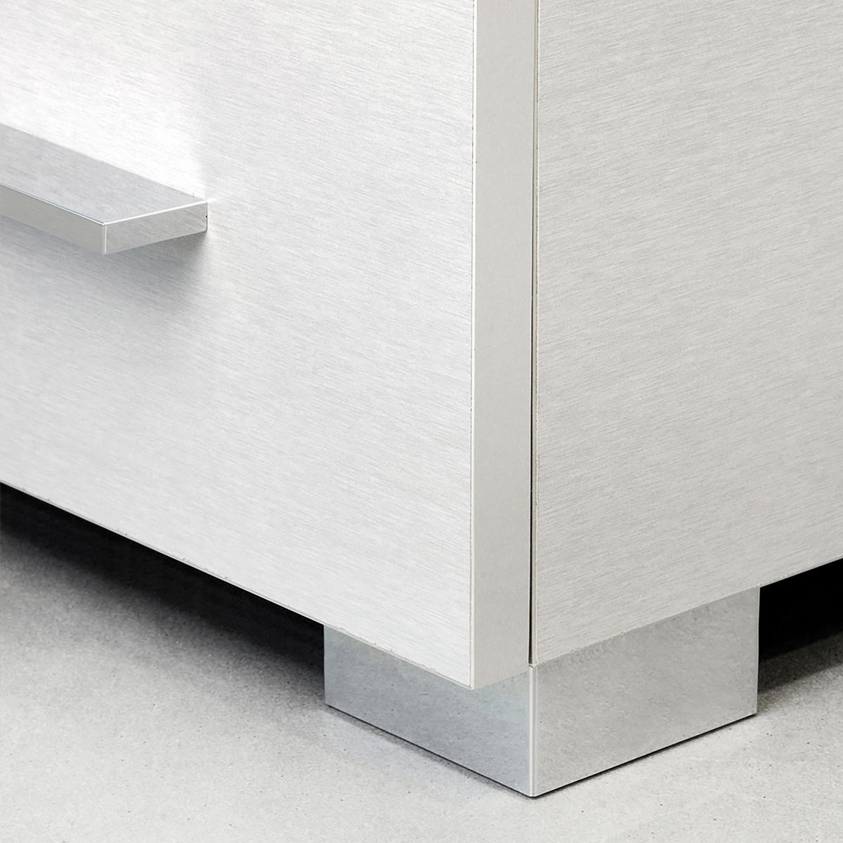 MÖBELFÜSSE Alumix 7, Höhe 45mm, Kunststoff, Silbergrau 4er-set - Silberfarben, Kunststoff (22/5/22cm) - EMUCA