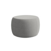 POUF Bouclé Stoff Grau - Hellgrau/Schwarz, Kunststoff/Textil (76/44/67cm) - Makamii
