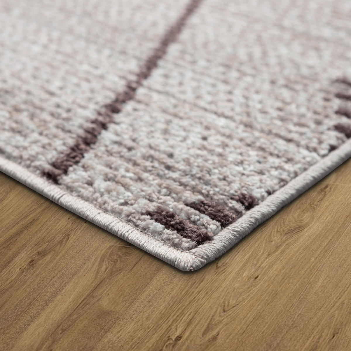 TEPPICH Harmonia Rautenmotiv Hoch-Tief-Effekt beige 120 x 170 cm - Beige/Braun, Kunststoff/Textil (120/170cm) - oKu-Tex