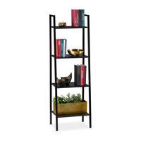 STANDREGAL - Schwarz, Holzwerkstoff/Metall (44/136/31.5cm) - Relaxdays