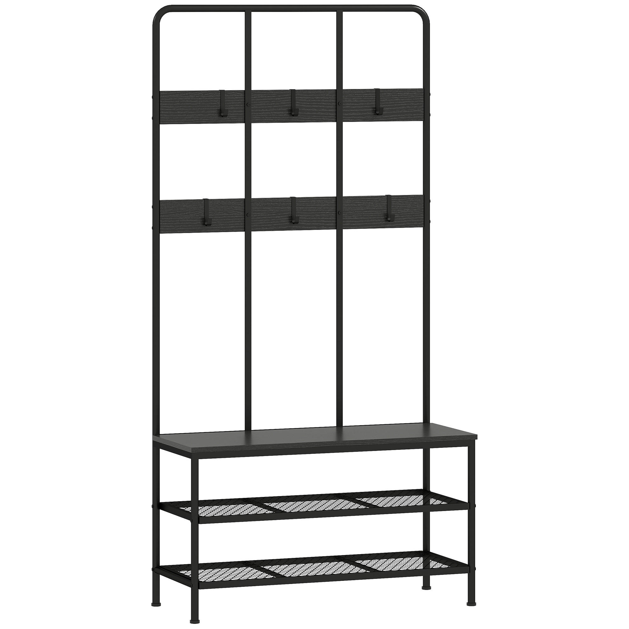 GARDEROBENSTÄNDER Metall Spanplatte Schwarz - Schwarz, Holzwerkstoff/Metall (36/180/91cm) - HOMCOM