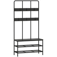 GARDEROBENSTÄNDER Metall Spanplatte Schwarz - Schwarz, Holzwerkstoff/Metall (36/180/91cm) - HOMCOM
