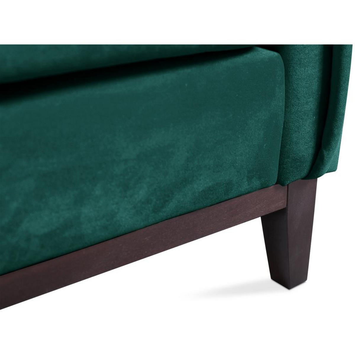 SOFA 3-SITZER Belweder Velours dunkelgrün - Wengefarben/Dunkelgrün, Holz/Textil (268/95/94cm) - Beautysofa