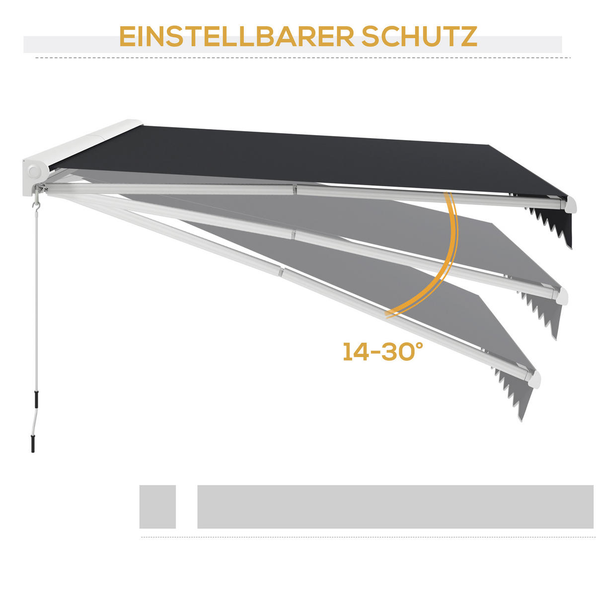 MARKISE, Grau, Aluminium, Polyester - Grau, Metall (300/150/395cm) - Outsunny