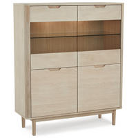 HIGHBOARD Eiche massiv - Eiche Bianco/Eichefarben, Holz/Holzwerkstoff (123/146/45cm) - Furnhouse
