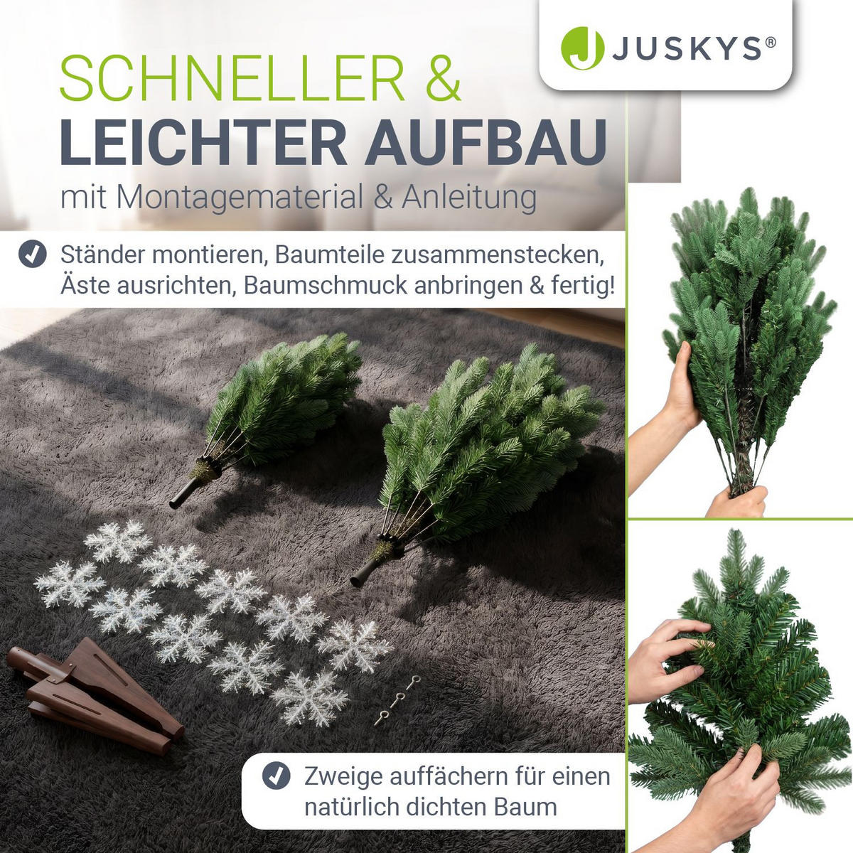 WEIHNACHTSBAUM Norvi grün 150cm - Grün, Kunststoff (150cm) - Juskys