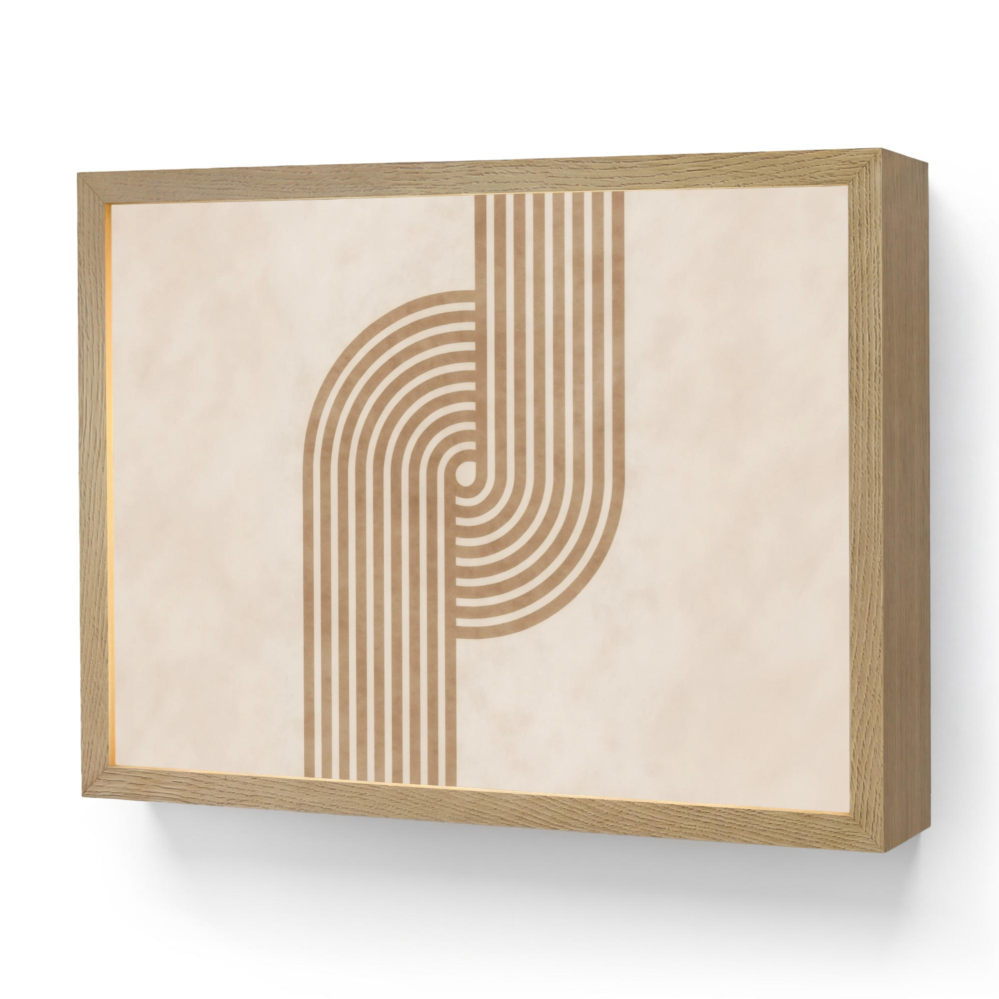 WANDLEUCHTE MIT AKKU Symmetrische Biegung - kupferfarbig 40x30 cm - Beige, Holzwerkstoff (40/30/8cm) - OnlyWow