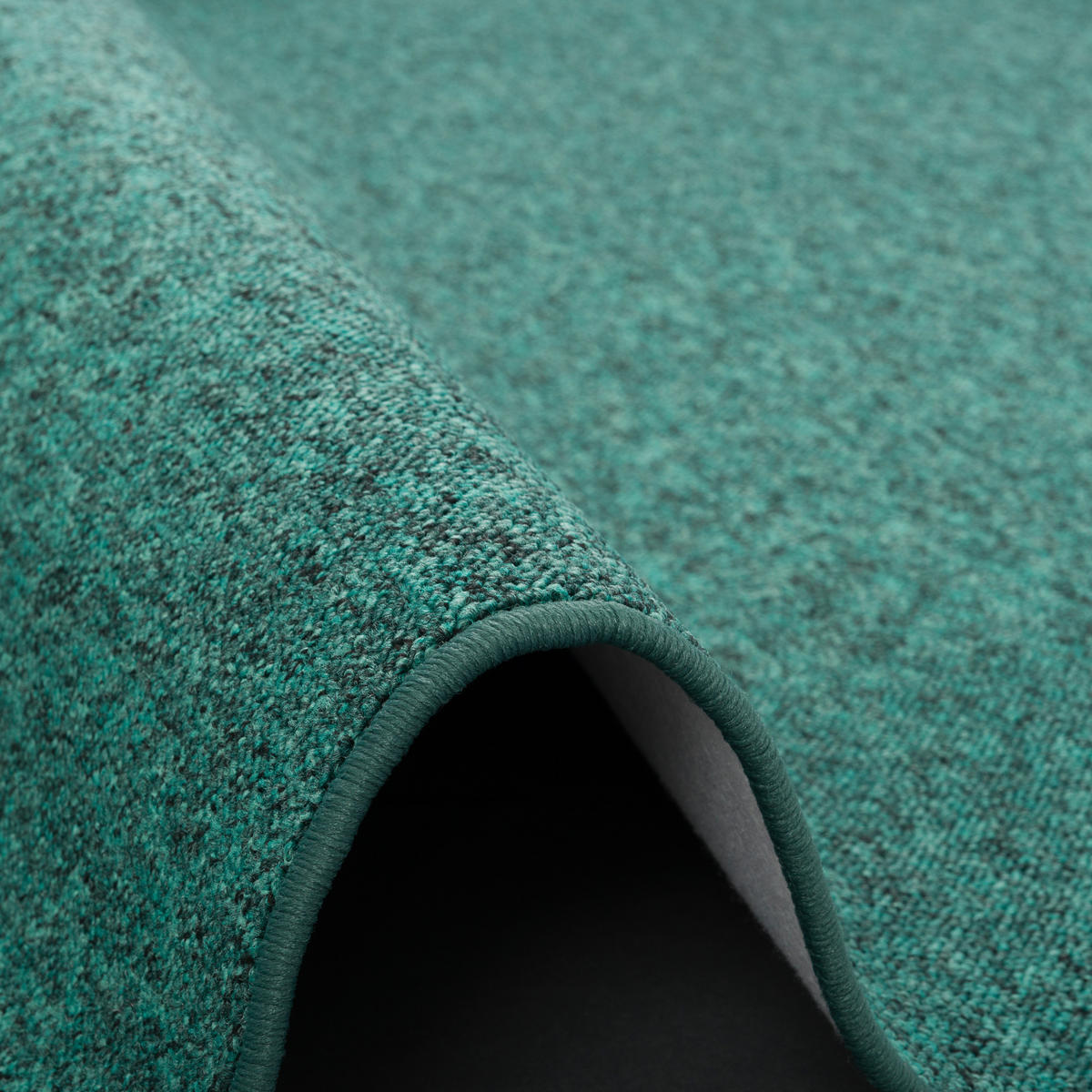 FEINSCHLINGEN VELOUR TEPPICH STRONG RUND - Petrol, Textil (160/160cm) - Snapstyle