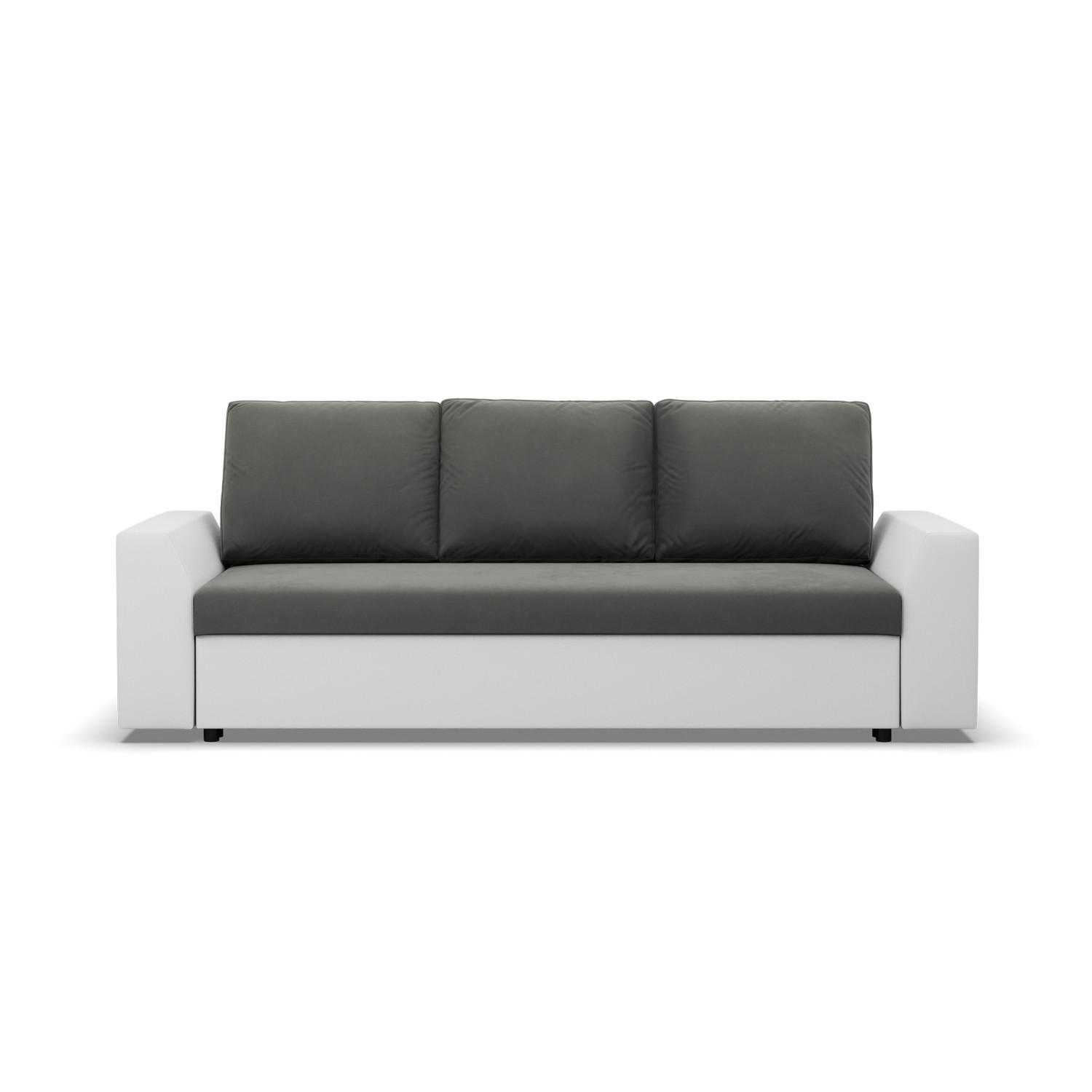 SOFA 3-SITZER MIT SCHLAFFUNKTION LUGO Grau/Weiß - Weiß/Grau, Textil (92/92/232cm) - Mebligo