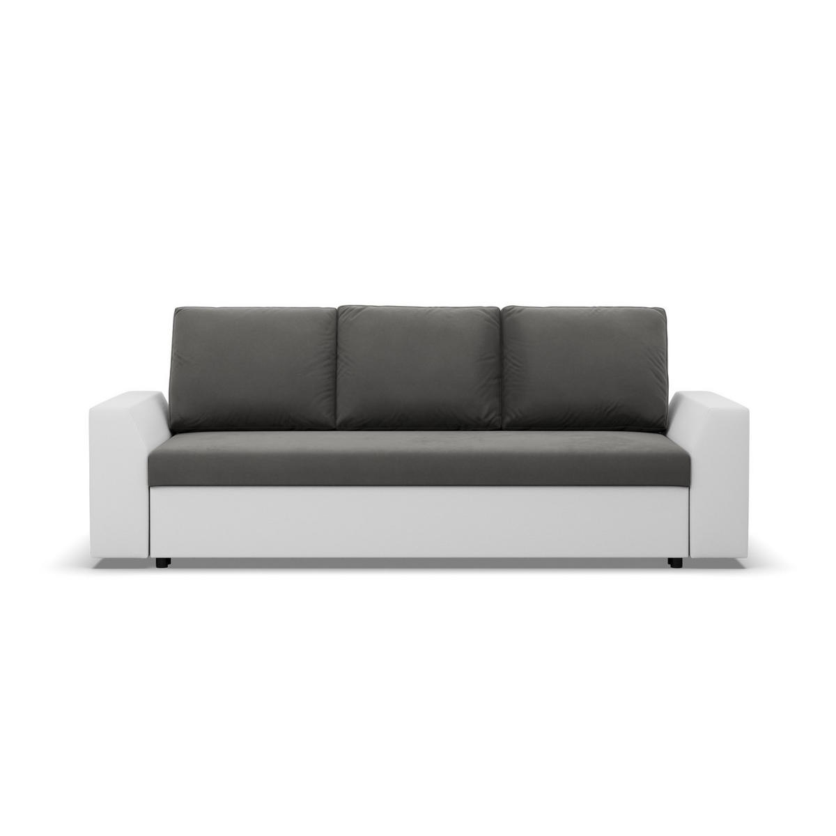 SOFA 3-SITZER MIT SCHLAFFUNKTION LUGO Grau/Weiß - Weiß/Grau, Textil (92/92/232cm) - Mebligo