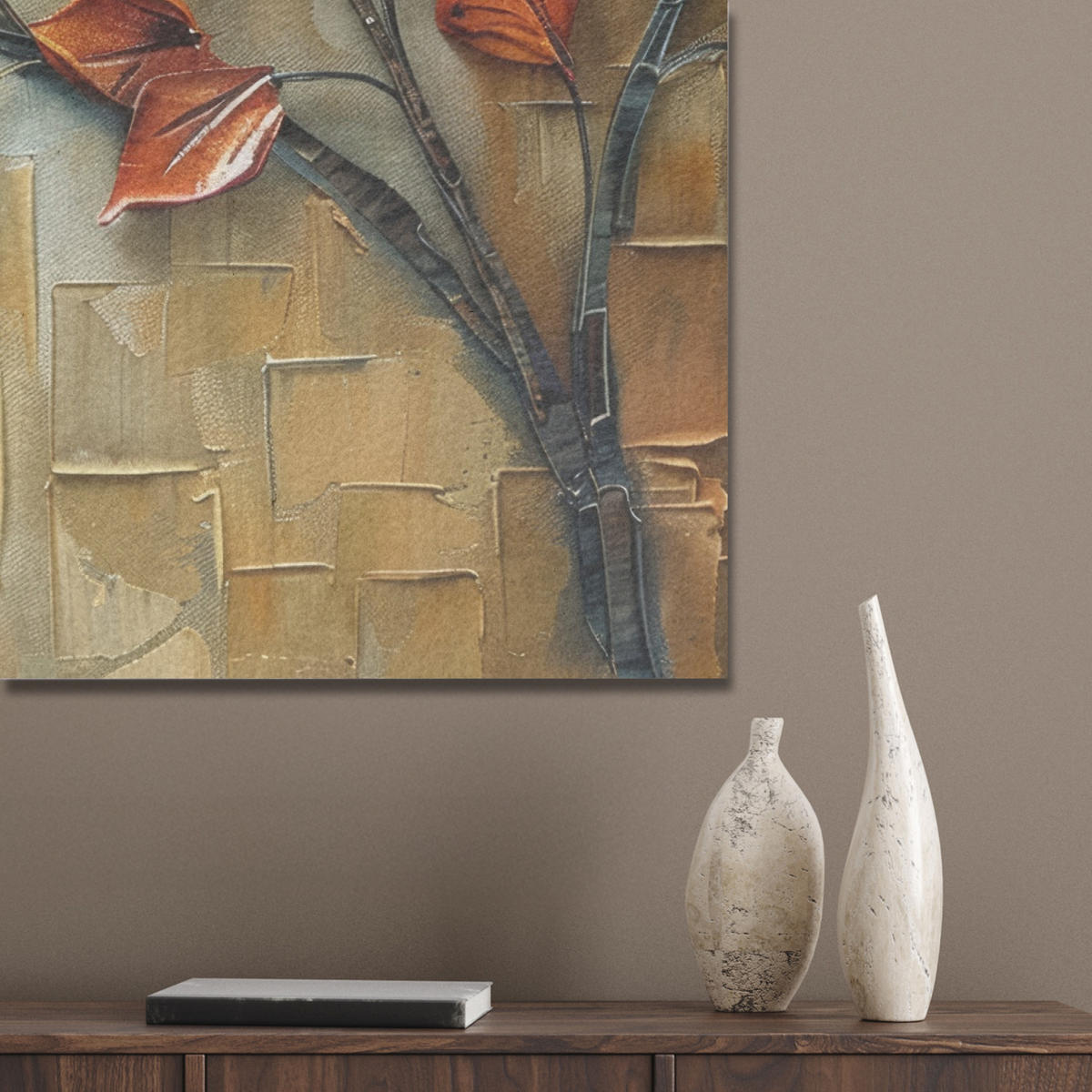 AKUSTIKBILD Baum - Abstrakt - Natur - Kunst Wanddeko 60x90 cm - Goldfarben, Kunststoff (60/90/0.9cm) - MuchoWow